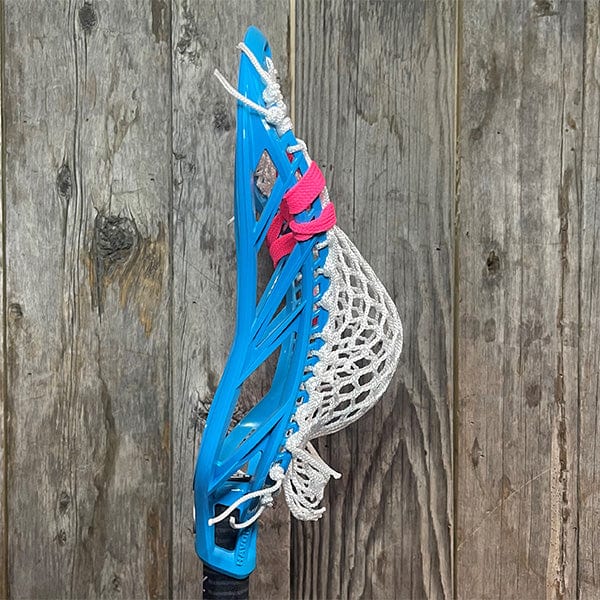 Maverik Mens Heads Blue Lax Fan Custom Strung Blue Maverik Havok 2 Mens Lacrosse Head with White Hero Mesh from Lacrosse Fanatic