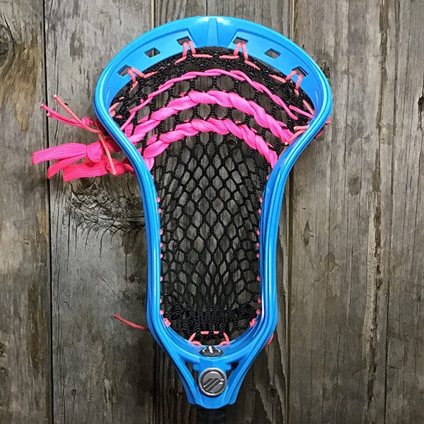 Maverik Mens Heads Blue/Black Lax Fan Custom Strung Blue Maverik Kinetik 3 Mens Lacrosse Head with Black Hero Mesh from Lacrosse Fanatic