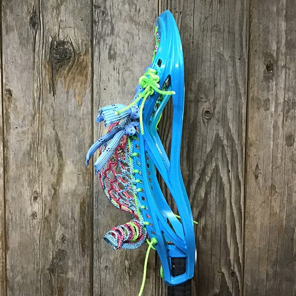 Maverik Mens Heads Blue/Pink Lax Fan Custom Strung Blue Maverik Kinetik 3 Mens Lacrosse Head with Pink/Blue Mesh from Lacrosse Fanatic