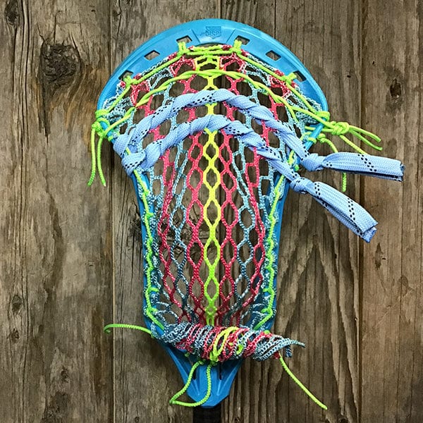Maverik Mens Heads Blue/Pink Lax Fan Custom Strung Blue Maverik Kinetik 3 Mens Lacrosse Head with Pink/Blue Mesh from Lacrosse Fanatic