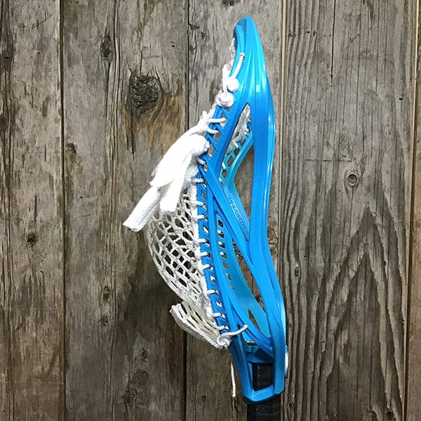 Maverik Mens Heads Blue/White Lax Fan Custom Strung Blue Maverik Kinetik 3 Mens Lacrosse Head with White Hero Mesh from Lacrosse Fanatic