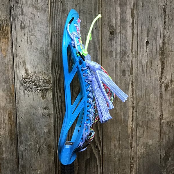 Maverik Mens Heads Blue/Pink/Green Lax Fan Custom Strung Blue Maverik Optik 3 Mens Lacrosse Head with Pink/Blue/Green Mesh from Lacrosse Fanatic