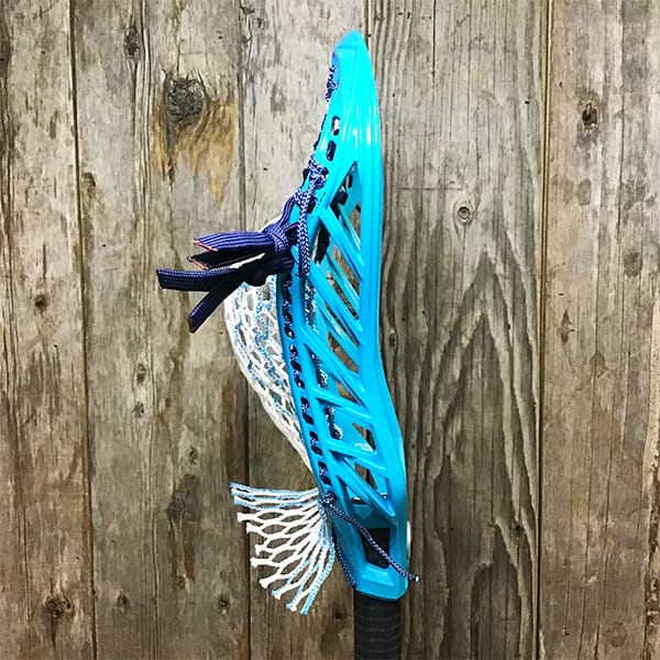 Maverik Mens Heads Blue/White Lax Fan Custom Strung Blue Maverik Tank 2 Mens Lacrosse Head with Carolina Striker Hero Mesh from Lacrosse Fanatic