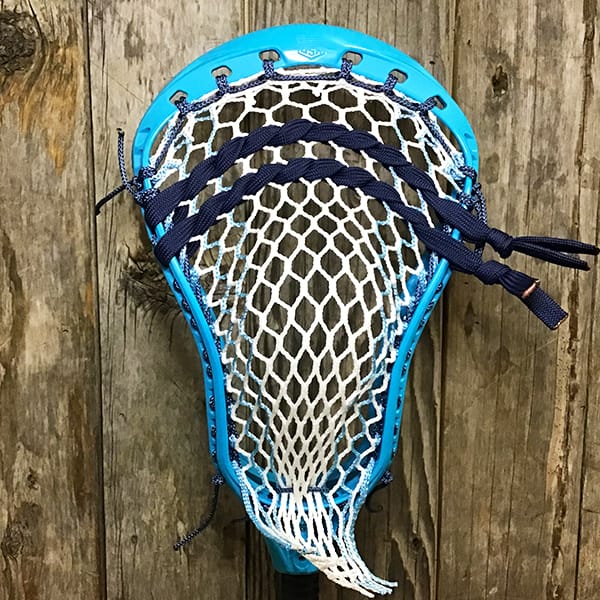 Maverik Mens Heads Blue/White Lax Fan Custom Strung Blue Maverik Tank 2 Mens Lacrosse Head with Carolina Striker Hero Mesh from Lacrosse Fanatic