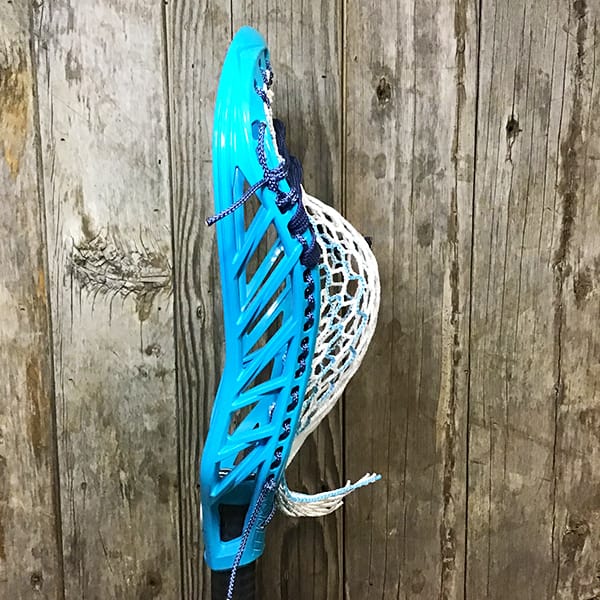 Maverik Mens Heads Blue/White Lax Fan Custom Strung Blue Maverik Tank 2 Mens Lacrosse Head with Carolina Striker Hero Mesh from Lacrosse Fanatic