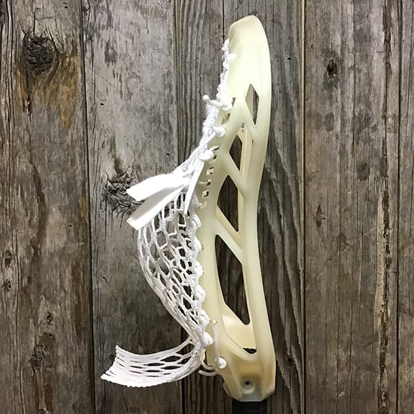 Maverik Mens Heads Bone/White Lax Fan Custom Strung Bone Maverik Logic Mens Lacrosse Faceoff Head with White StringKing 4f Mesh from Lacrosse Fanatic
