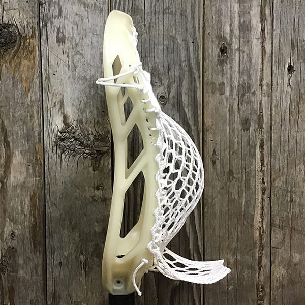 Maverik Mens Heads Bone/White Lax Fan Custom Strung Bone Maverik Logic Mens Lacrosse Faceoff Head with White StringKing 4f Mesh from Lacrosse Fanatic