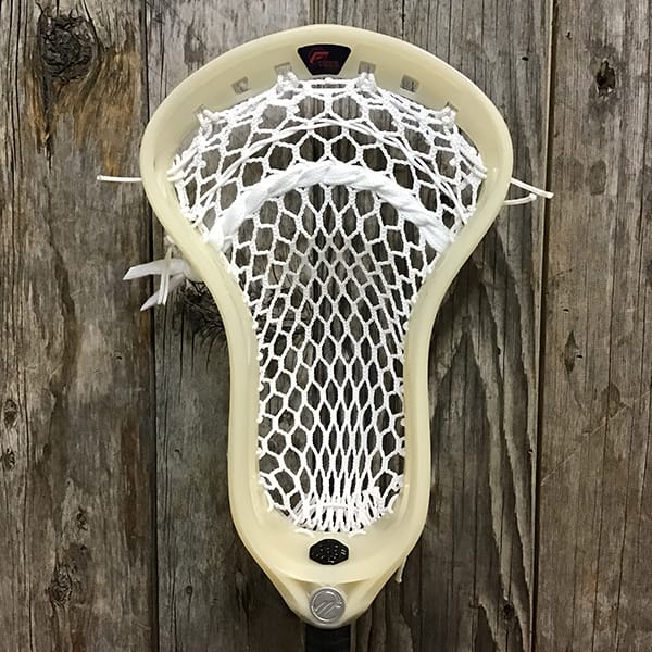 Maverik Mens Heads Bone/White Lax Fan Custom Strung Bone Maverik Logic Mens Lacrosse Faceoff Head with White StringKing 4f Mesh from Lacrosse Fanatic