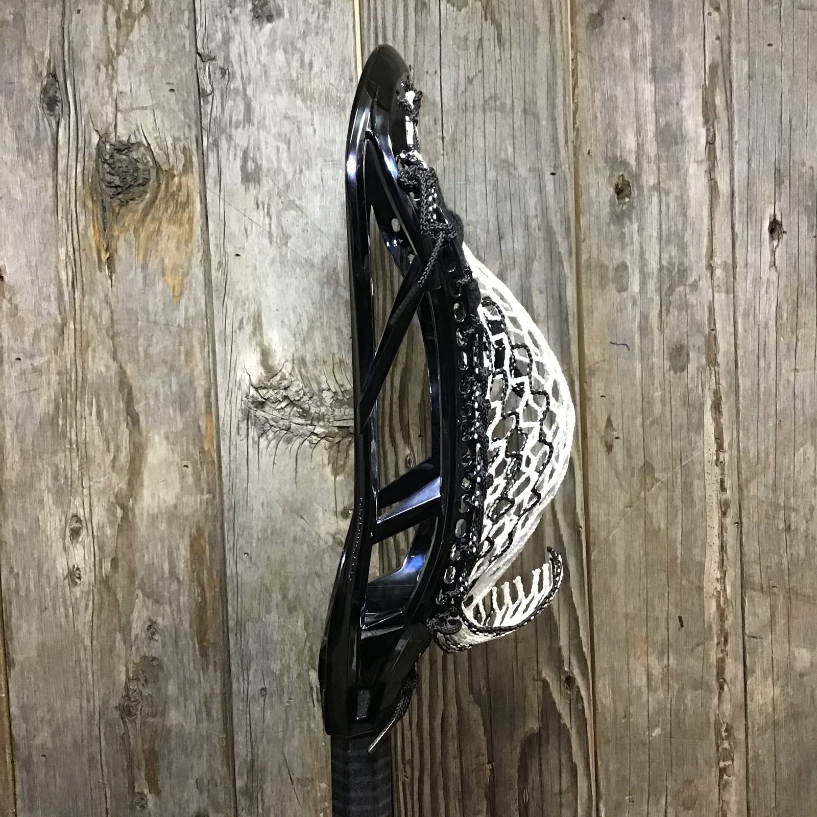 Maverik Mens Heads Black/Black Lax Fan Custom Strung Chrome Black Adrenaline Automatic Mens Lacrosse Head with Black Striker Hero 4 Mesh from Lacrosse Fanatic