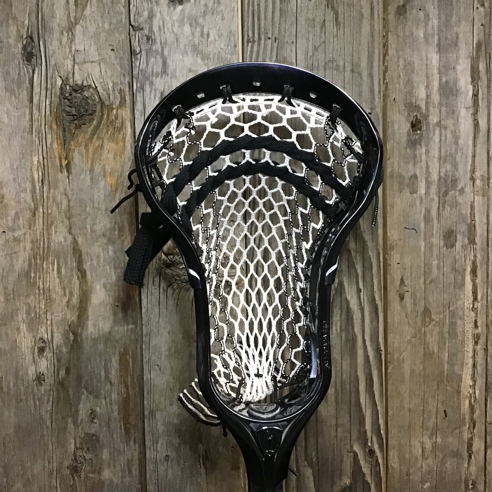 Maverik Mens Heads Black/Black Lax Fan Custom Strung Chrome Black Adrenaline Automatic Mens Lacrosse Head with Black Striker Hero 4 Mesh from Lacrosse Fanatic