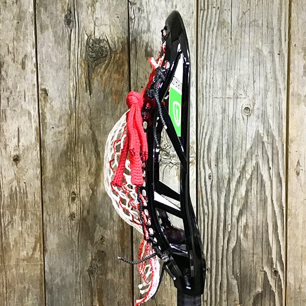 Maverik Mens Heads Black/Red Lax Fan Custom Strung Chrome Black Adrenaline Automatic Mens Lacrosse Head with Red Hero 4 Mesh from Lacrosse Fanatic
