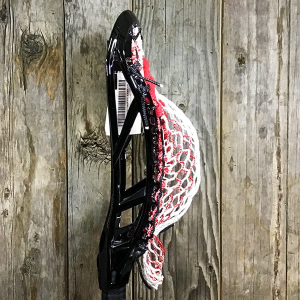 Maverik Mens Heads Black/Red Lax Fan Custom Strung Chrome Black Adrenaline Automatic Mens Lacrosse Head with Red Hero 4 Mesh from Lacrosse Fanatic