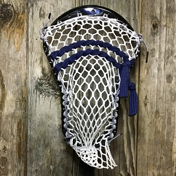 Maverik Mens Heads Black/Grey/Navy Lax Fan Custom Strung Chrome Black Adrenaline Nomad Mens Lacrosse Head with Grey Hero Mesh from Lacrosse Fanatic