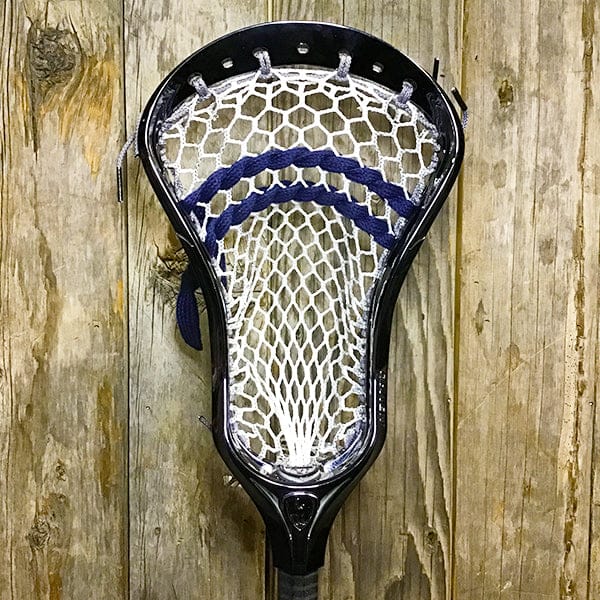 Maverik Mens Heads Black/Grey/Navy Lax Fan Custom Strung Chrome Black Adrenaline Nomad Mens Lacrosse Head with Grey Hero Mesh from Lacrosse Fanatic