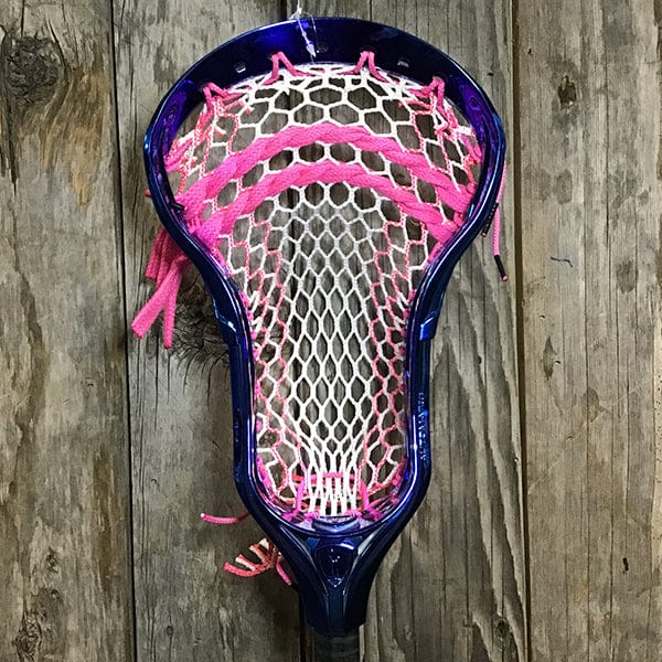 Maverik Mens Heads Green/Black Lax Fan Custom Strung Chrome Blue Adrenaline Automatic Mens Lacrosse Head with Pink Hero 4 Mesh from Lacrosse Fanatic