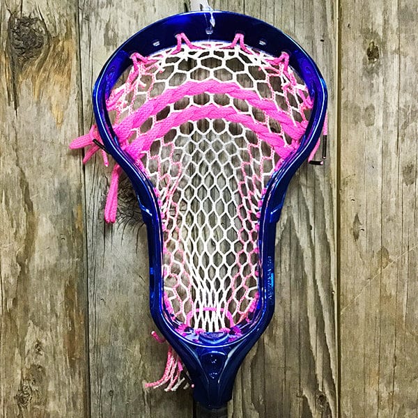 Maverik Mens Heads Green/Black Lax Fan Custom Strung Chrome Blue Adrenaline Automatic Mens Lacrosse Head with Pink Hero 4 Mesh from Lacrosse Fanatic