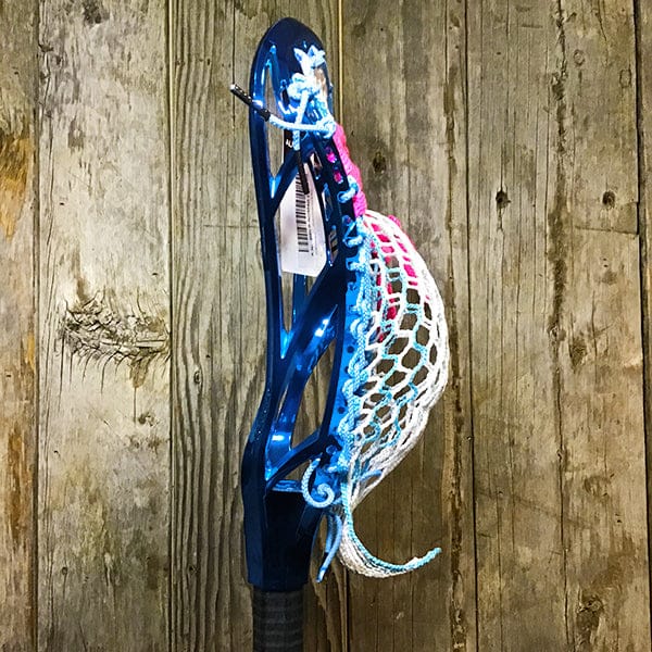 Maverik Mens Heads Blue/Pink Lax Fan Custom Strung Chrome Blue Adrenaline Nomad Mens Lacrosse Head with Carolina Hero 4 Mesh from Lacrosse Fanatic