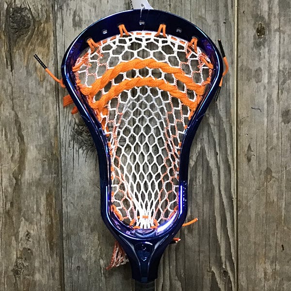 Maverik Mens Heads Blue/Orange Lax Fan Custom Strung Chrome Blue Adrenaline Nomad Mens Lacrosse Head with Orange Hero 4 Mesh from Lacrosse Fanatic
