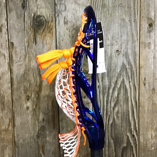 Maverik Mens Heads Blue/Orange Lax Fan Custom Strung Chrome Blue Adrenaline Nomad Mens Lacrosse Head with Orange Hero 4 Mesh from Lacrosse Fanatic