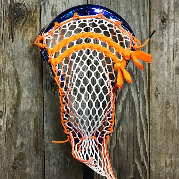 Maverik Mens Heads Blue/Orange Lax Fan Custom Strung Chrome Blue Adrenaline Nomad Mens Lacrosse Head with Orange Hero 4 Mesh from Lacrosse Fanatic