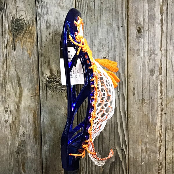 Maverik Mens Heads Blue/Orange Lax Fan Custom Strung Chrome Blue Adrenaline Nomad Mens Lacrosse Head with Orange Hero 4 Mesh from Lacrosse Fanatic