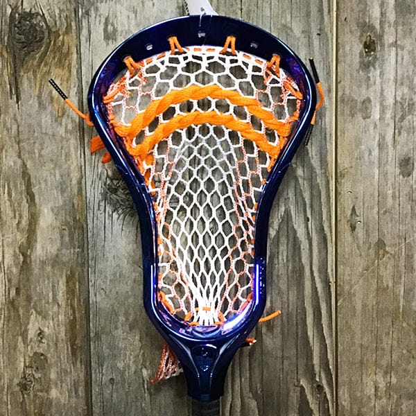Maverik Mens Heads Blue/Orange Lax Fan Custom Strung Chrome Blue Adrenaline Nomad Mens Lacrosse Head with Orange Hero 4 Mesh from Lacrosse Fanatic