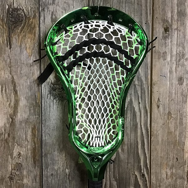 Maverik Mens Heads Green/Black Lax Fan Custom Strung Chrome Green Adrenaline Nomad Mens Lacrosse Head with Neon Green Hero 4 Mesh from Lacrosse Fanatic