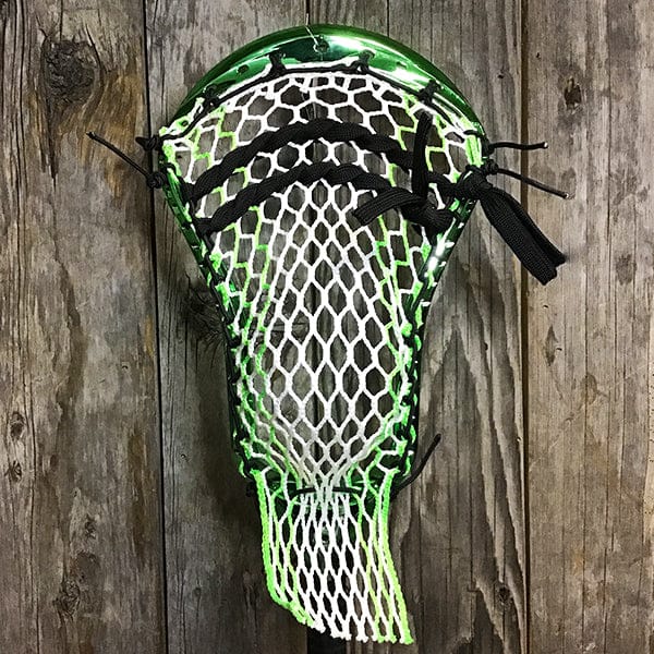 Maverik Mens Heads Green/Black Lax Fan Custom Strung Chrome Green Adrenaline Nomad Mens Lacrosse Head with Neon Green Hero 4 Mesh from Lacrosse Fanatic