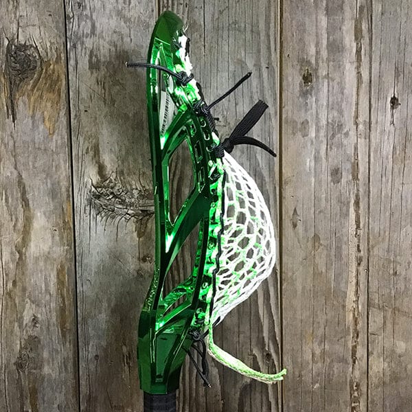 Maverik Mens Heads Green/Black Lax Fan Custom Strung Chrome Green Adrenaline Nomad Mens Lacrosse Head with Neon Green Hero 4 Mesh from Lacrosse Fanatic