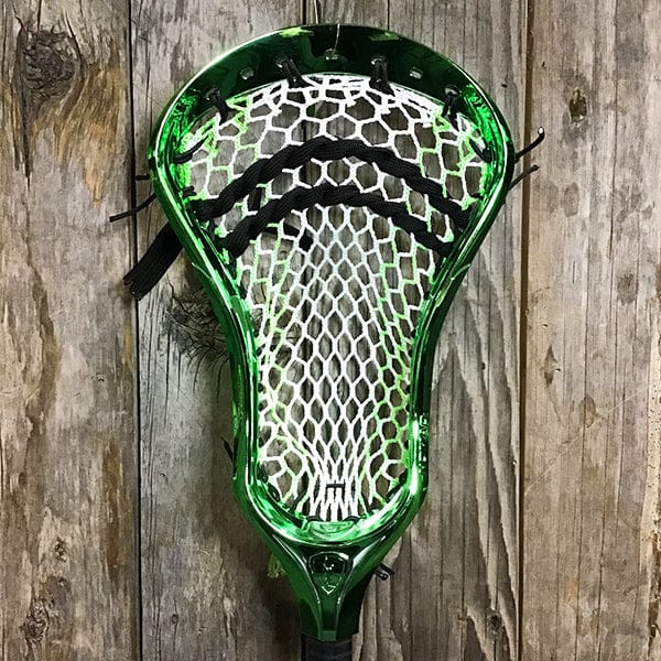 Maverik Mens Heads Green/Black Lax Fan Custom Strung Chrome Green Adrenaline Nomad Mens Lacrosse Head with Neon Green Hero 4 Mesh from Lacrosse Fanatic