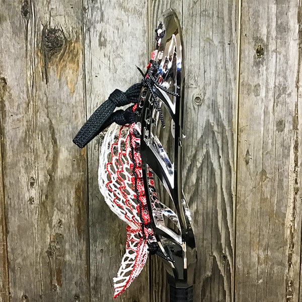 Maverik Mens Heads Silver/Red/Black Lax Fan Custom Strung Chrome Silver Adrenaline Nomad Mens Lacrosse Head with Red Hero 4 Mesh from Lacrosse Fanatic