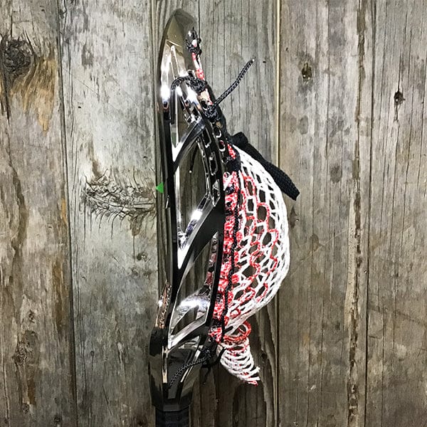 Maverik Mens Heads Silver/Red/Black Lax Fan Custom Strung Chrome Silver Adrenaline Nomad Mens Lacrosse Head with Red Hero 4 Mesh from Lacrosse Fanatic