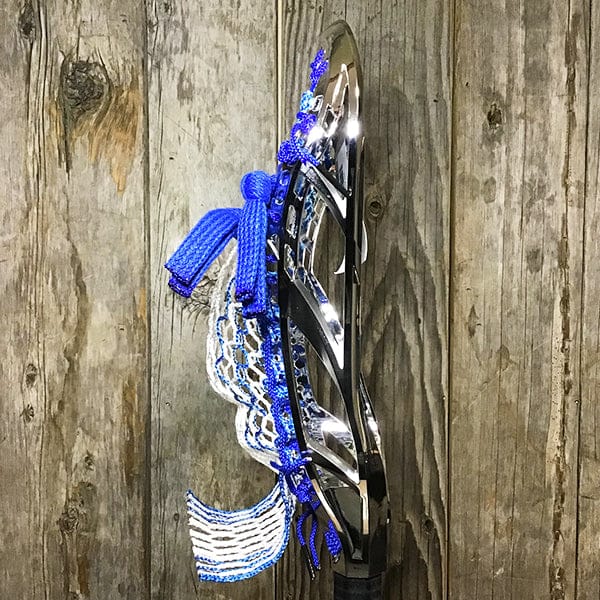 Maverik Mens Heads Silver/Royal Lax Fan Custom Strung Chrome Silver Adrenaline Nomad Mens Lacrosse Head with Royal Hero 4 Mesh from Lacrosse Fanatic