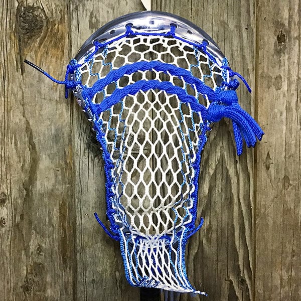 Maverik Mens Heads Silver/Royal Lax Fan Custom Strung Chrome Silver Adrenaline Nomad Mens Lacrosse Head with Royal Hero 4 Mesh from Lacrosse Fanatic