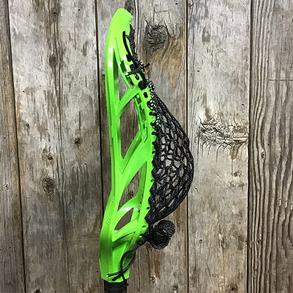 Maverik Mens Heads Green/Black Lax Fan Custom Strung Green Adrenaline Nomad Mens Lacrosse Head with Black Hero Mesh from Lacrosse Fanatic