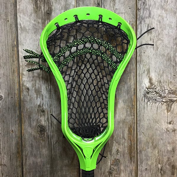 Maverik Mens Heads Green/Black Lax Fan Custom Strung Green Adrenaline Nomad Mens Lacrosse Head with Black Hero Mesh from Lacrosse Fanatic