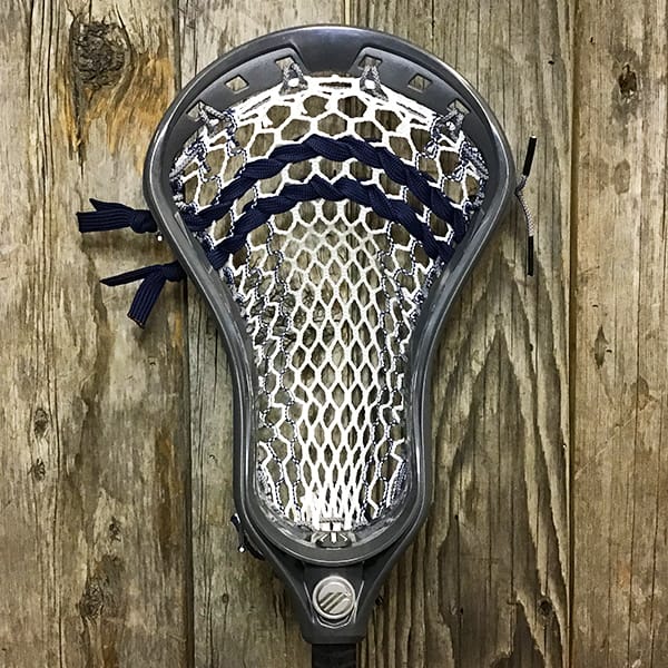 Maverik Mens Heads Grey/Navy Lax Fan Custom Strung Grey Maverik Havok 2.0 Mens Lacrosse Head with Navy Striker Hero Mesh from Lacrosse Fanatic