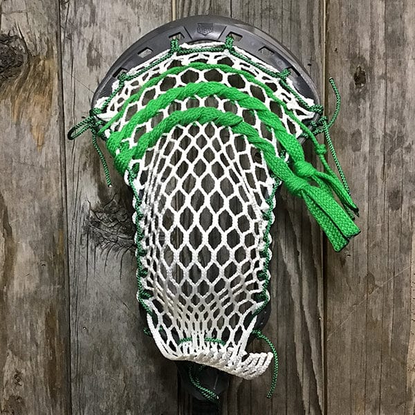 Maverik Mens Heads Grey/White Lax Fan Custom Strung Grey Maverik Kinetik 3 Mens Lacrosse Head with White Hero Mesh from Lacrosse Fanatic