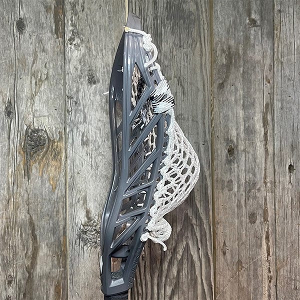 Maverik Mens Heads Grey/White Lax Fan Custom Strung Grey Maverik Tank 2 Mens Lacrosse Head with White Hero Mesh from Lacrosse Fanatic