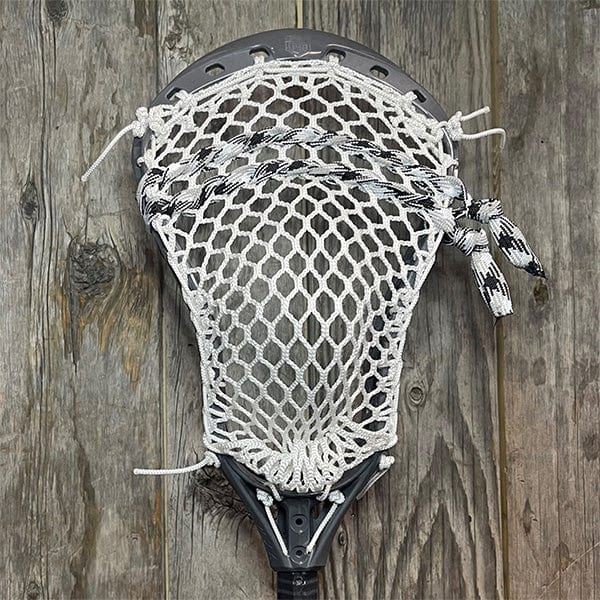 Maverik Mens Heads Grey/White Lax Fan Custom Strung Grey Maverik Tank 2 Mens Lacrosse Head with White Hero Mesh from Lacrosse Fanatic