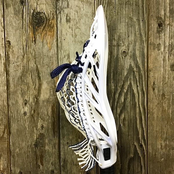 Maverik Mens Heads White/Navy Lax Fan Custom Strung White Maverik Havok 2.0 Mens Lacrosse Head with Navy Striker Hero Mesh from Lacrosse Fanatic
