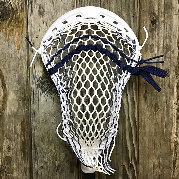 Maverik Mens Heads White/Navy Lax Fan Custom Strung White Maverik Havok 2.0 Mens Lacrosse Head with Navy Striker Hero Mesh from Lacrosse Fanatic