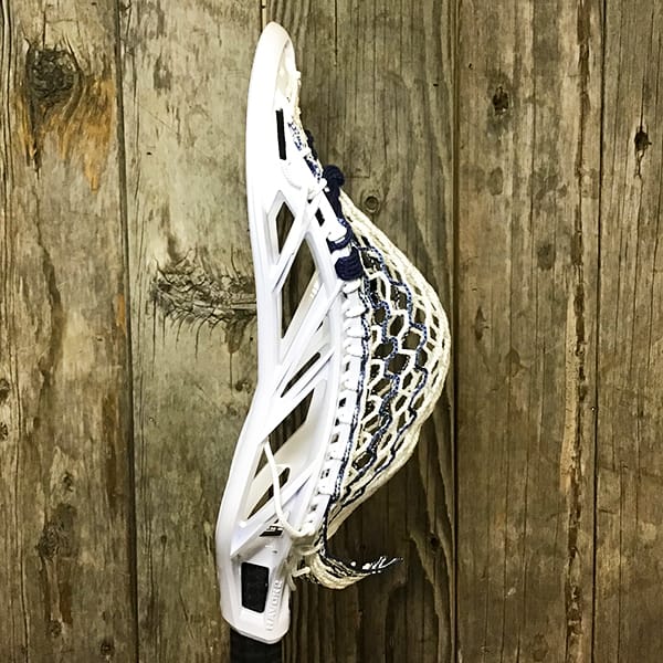 Maverik Mens Heads White/Navy Lax Fan Custom Strung White Maverik Havok 2.0 Mens Lacrosse Head with Navy Striker Hero Mesh from Lacrosse Fanatic