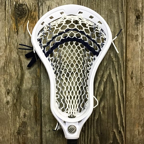Maverik Mens Heads White/Navy Lax Fan Custom Strung White Maverik Havok 2.0 Mens Lacrosse Head with Navy Striker Hero Mesh from Lacrosse Fanatic