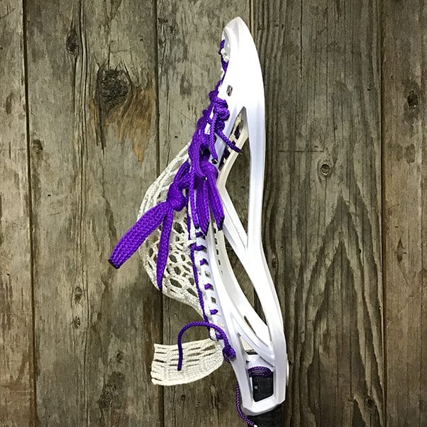 Maverik Mens Heads White/Pink Lax Fan Custom Strung White Maverik Kinetik 3 Mens Lacrosse Head with White Hero Mesh from Lacrosse Fanatic