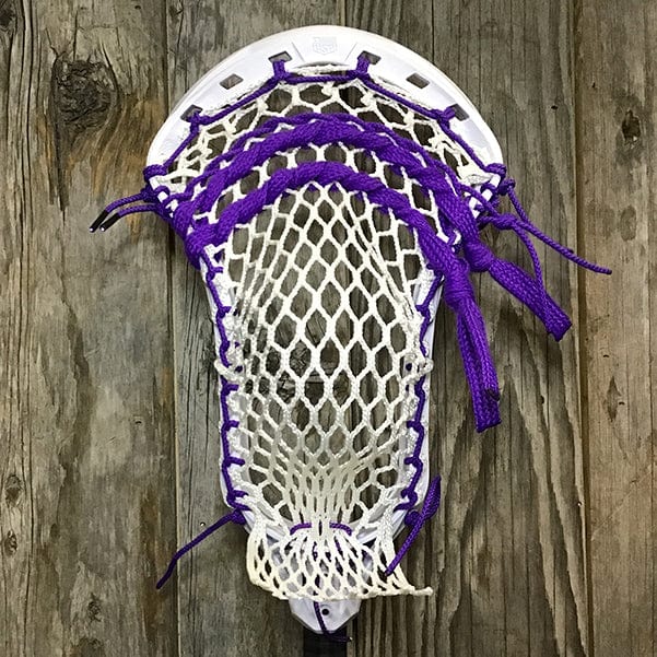 Maverik Mens Heads White/Pink Lax Fan Custom Strung White Maverik Kinetik 3 Mens Lacrosse Head with White Hero Mesh from Lacrosse Fanatic