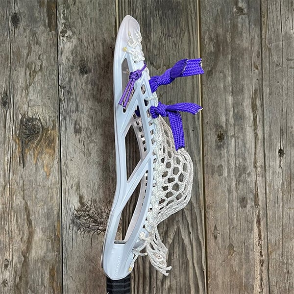 Maverik Mens Heads White/White Lax Fan Custom Strung White Maverik Optik 3 Mens Lacrosse Head with White Hero Mesh from Lacrosse Fanatic