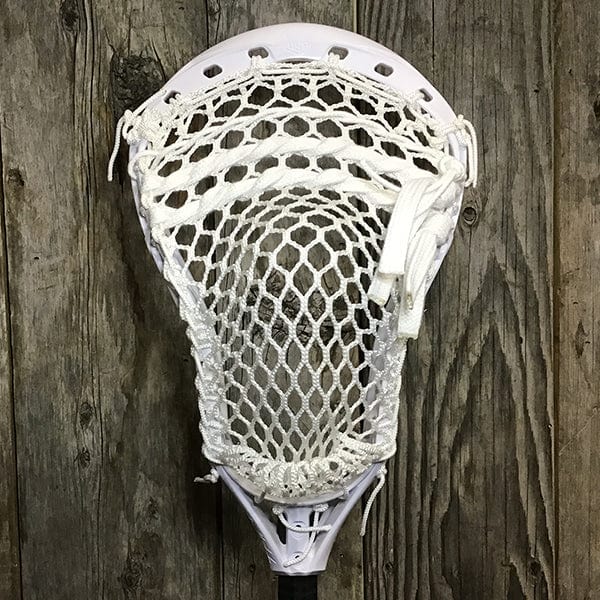 Maverik Mens Heads White/White Lax Fan Custom Strung White Maverik Tank 2 Mens Lacrosse Head with White Hero Mesh from Lacrosse Fanatic