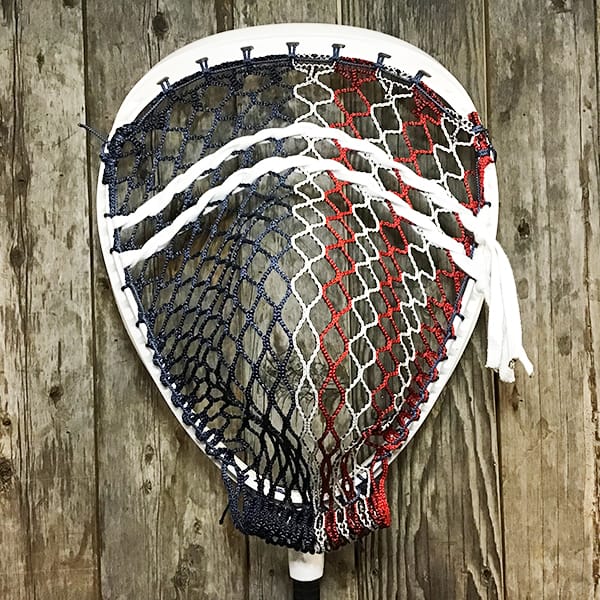 StringKing Goalie Heads White/White Lax Fan Custom Strung White ECD Impact Goalie Lacrosse Head with USA Mesh from Lacrosse Fanatic