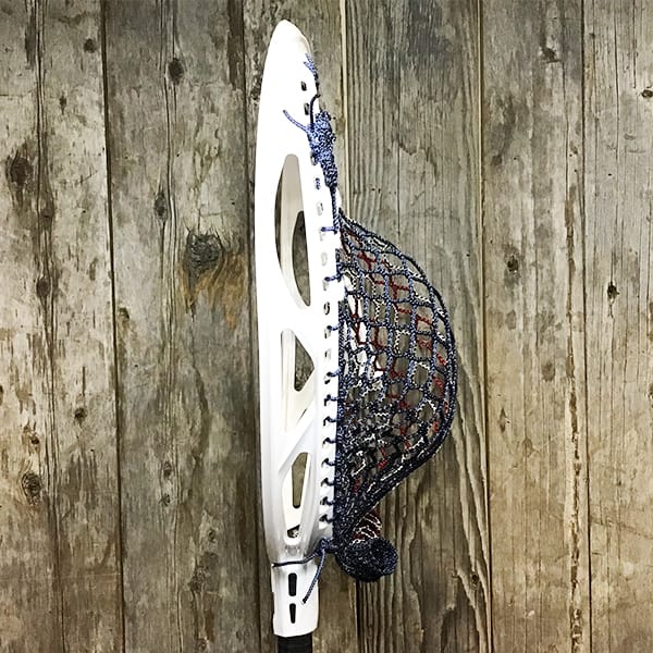 StringKing Goalie Heads White/White Lax Fan Custom Strung White ECD Impact Goalie Lacrosse Head with USA Mesh from Lacrosse Fanatic